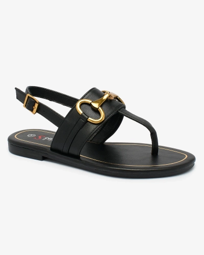 Royalfashion Women's flip flop sandals in black Imonel