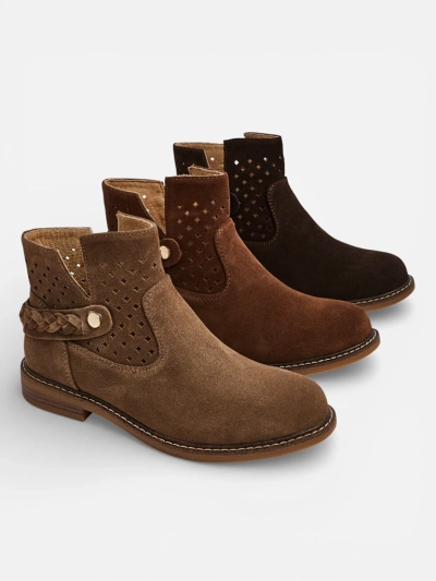 Ažuursed naturaalsest nahast naiste poolsaapad Unimi