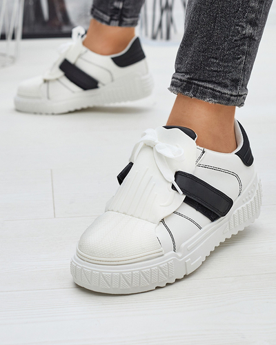 Mustad ja valged naiste spordijalatsid kummist sisetaldadega Inika - Jalatsid