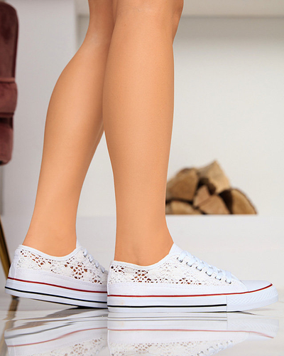 Tareni women's white openwork sneakers - Footwear