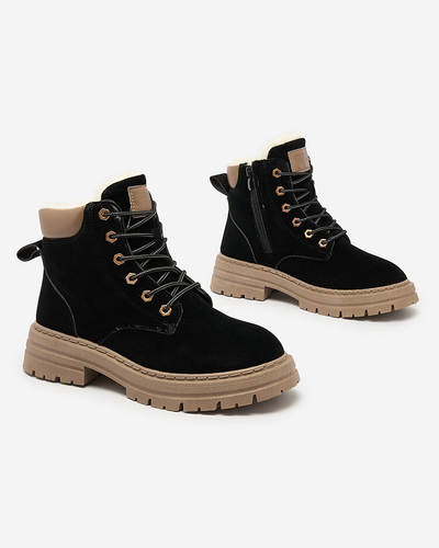 Royalfashion Black and brown women's insulated trapper boots Radoras