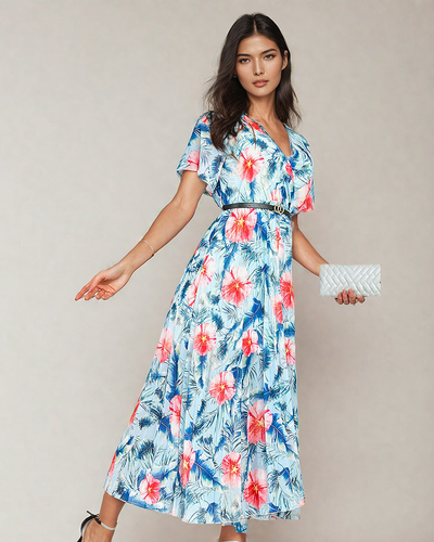 Royalfashion Naiste plisseeritud lilleline midi-kleit
