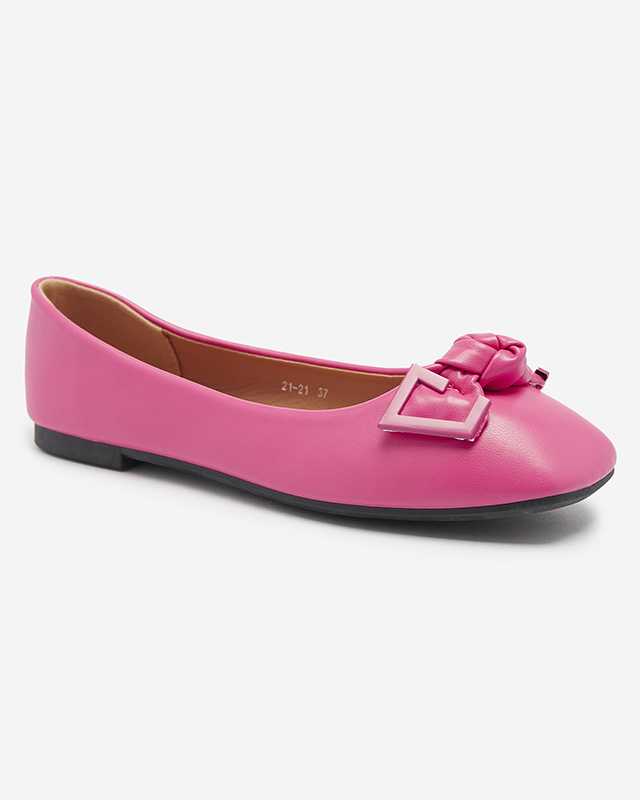 Women's pink ballerinas with decoration on the nose Caxien- Footwear