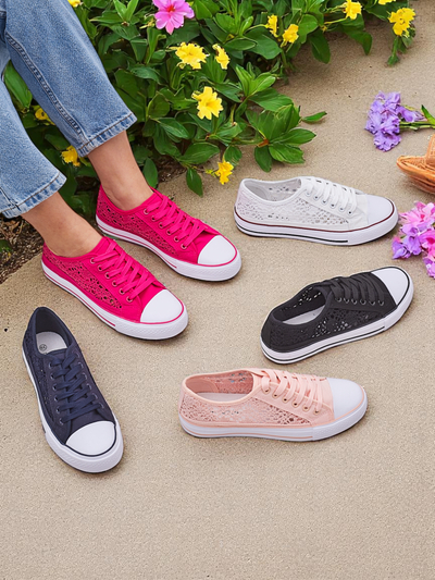 Calista Nero women's lace sneakers, breathable – Summer/Spring collection