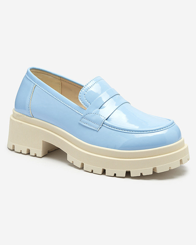 Royalfashion Sinised lakitud mokasiinid naistele Noppel