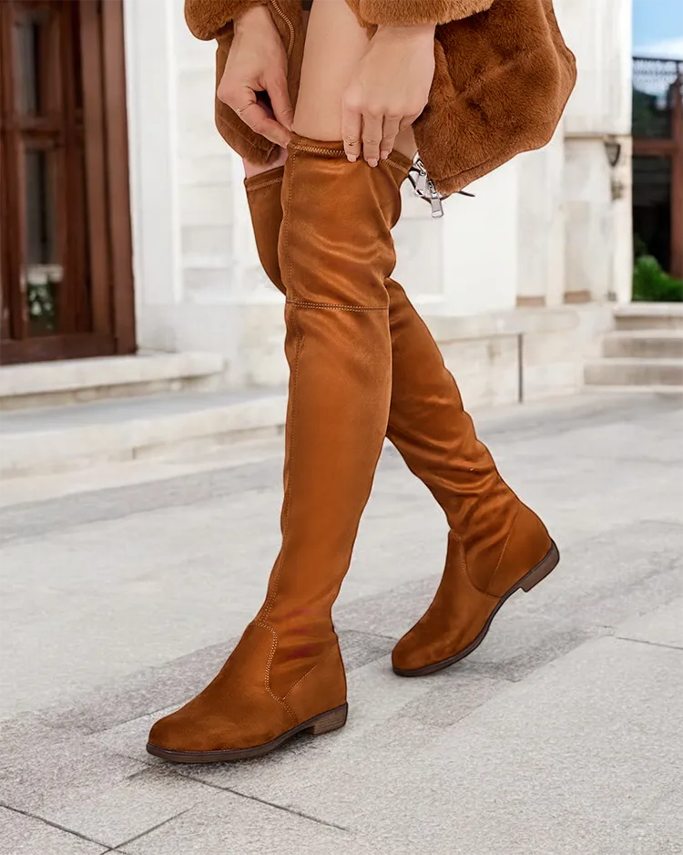 Royalfashion Women's Over-the-Knee Slip-On Boots Lianas