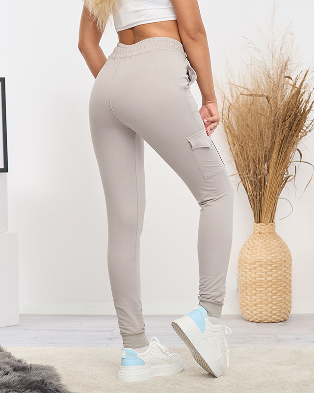 Naiste hallid puuvillased dressipüksid – rõivad