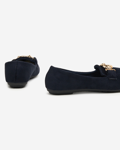 Eco-suede navy blue Brussi loafers - Footwear
