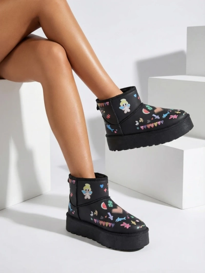 Royalfashion Stuttarsnikardalóna sko með snjóllur karlkrúna snjóþroskó með stickers Hanaga