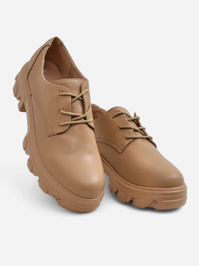 Royalfashion Women's lace-up shoes with a thicker sole Gofey