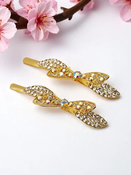 Royalfashion Заколки для волос с бантиками из страз Sparkle Bow