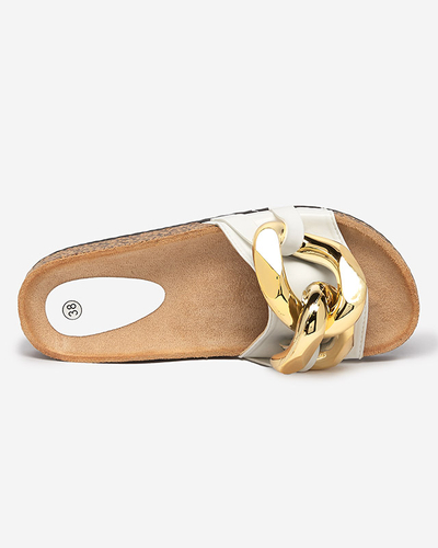 Naiste valged sussid Sofig-Footwear kaunistusega