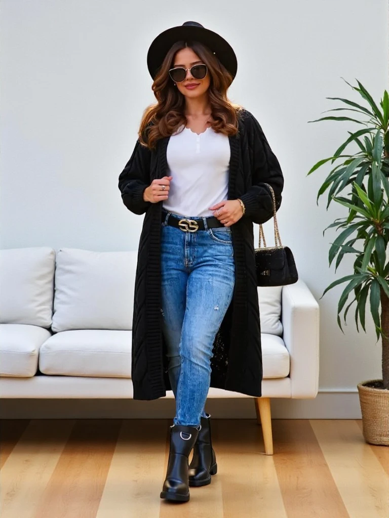 Royalfashion Womea's Knitted Poncho Sweater