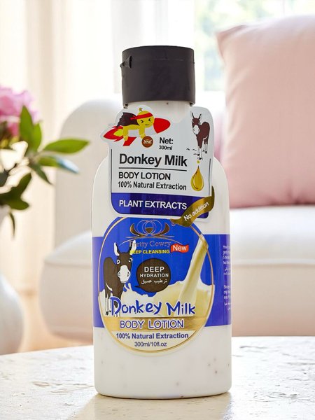 Moisturizing, exfoliating, and softening body lotion with donkey milk