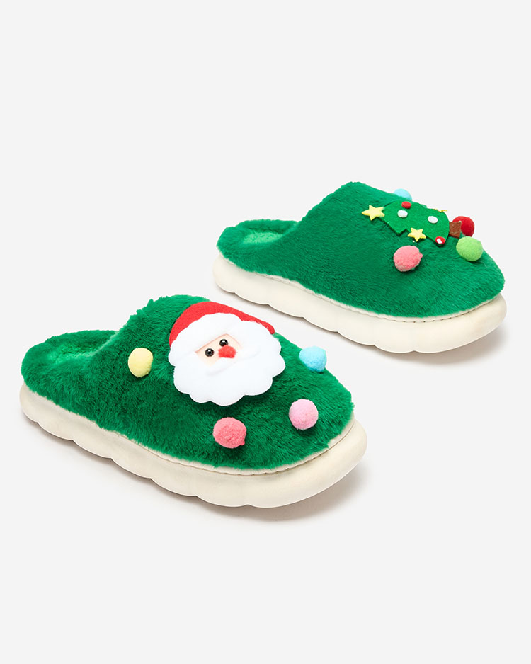 Royalfashion Christmas women's slippers in green Fertemse