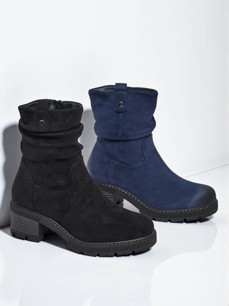 Women's high eco suede ankle boots Carmine