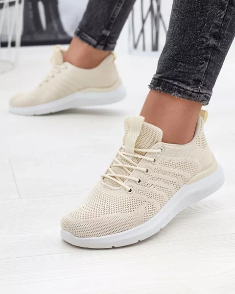 Кремовая женская спортивная обувь из ткани Bofia - Обувь