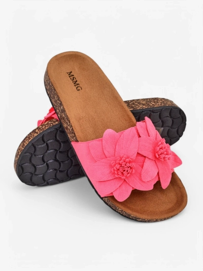Royalfashion Women's slides with flowers Foules
