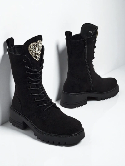 Emelune Eco Suede Lace-up Women's Ankle Boots