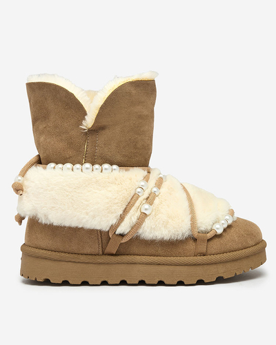 Royalfashion Женские сапоги-снегоступы с жемчугом Cuvilav