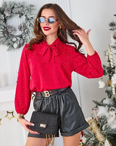 Royalfashion Women's shirt with rhinestones