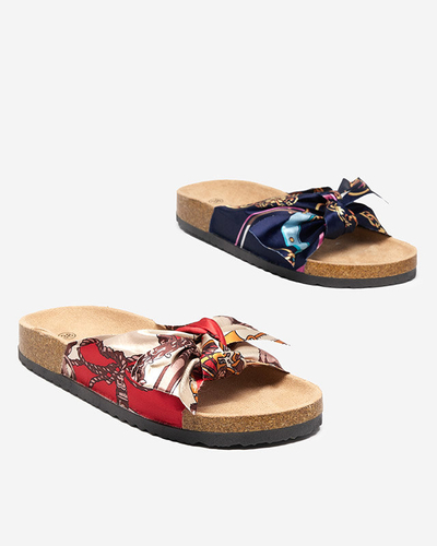 Naiste punased sussid moeka riidest pealisega Laneso - Jalatsid