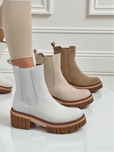 Öko-nubukist plokk-kontsaga poolsaapad Amber Walk