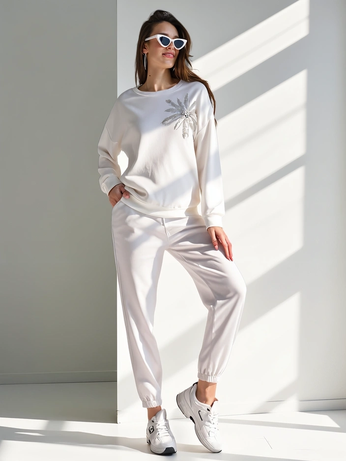 Royalfashion Women's viscose set with a flower