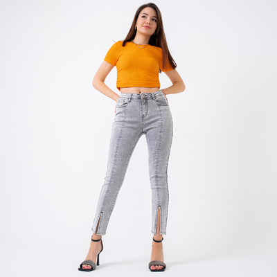 Gray women's skinny jeans - Clothing