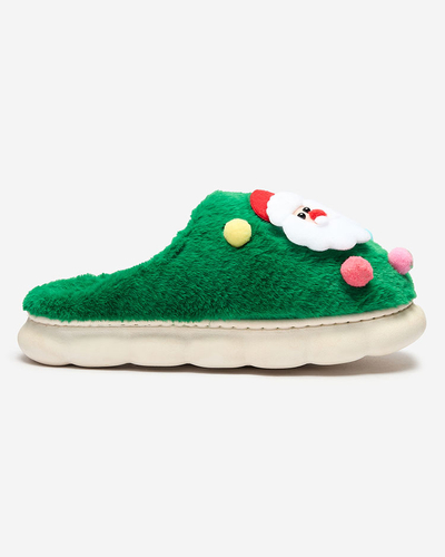 Royalfashion Christmas women's slippers in green Fertemse
