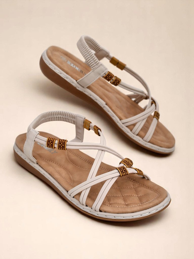 Royalfashion Aelia beežid ökoloogilisest nahast naiste sandaalid