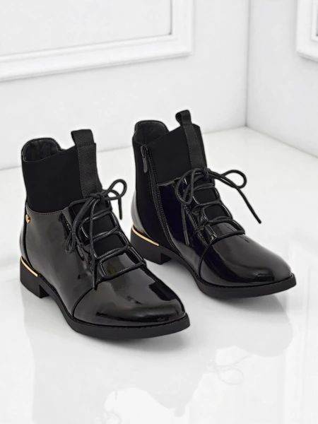 Luca Gloss Black Boots z Eko Skórą