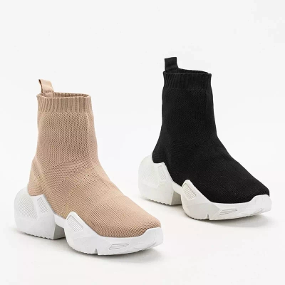 OUTLET High Fisa beige women's sports shoes - Footwear