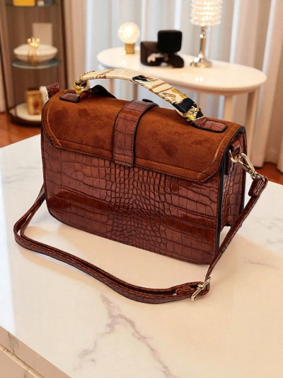 Aurelia Elegante Camel - Mini seemisnahast ja lakitud naiste käekott Venezia Classico