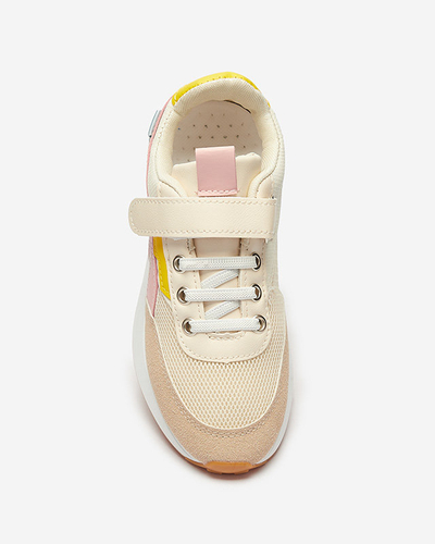 Girls' sports shoes in beige-pink Kaxo- Footwear