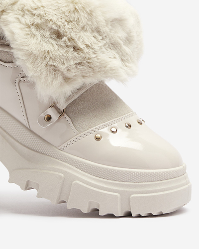 Beežid naiste pitsiga lumesaapad Fentes- Jalatsid