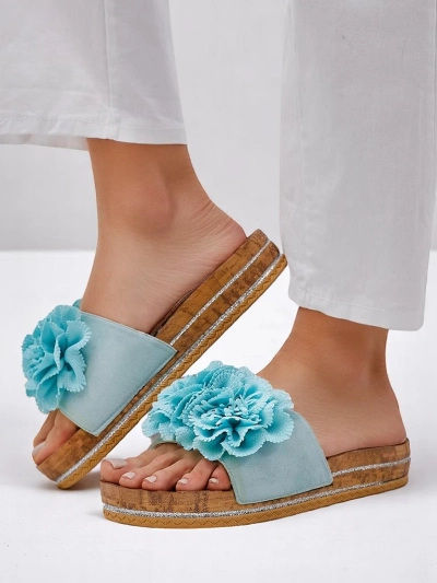 Royalfashion Women's flip-flops with flowers Focce