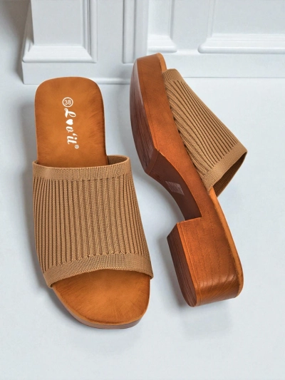 Royalfashion Женские шлепанцы на низком каблуке Ribbed Grace