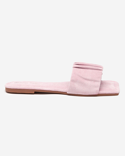 Women's purple eco-suede flat sandals Nesico - Footwear
