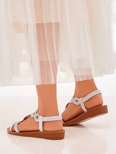 Lola Grace Women's Royal Fashion Sandals with Decorative Straps