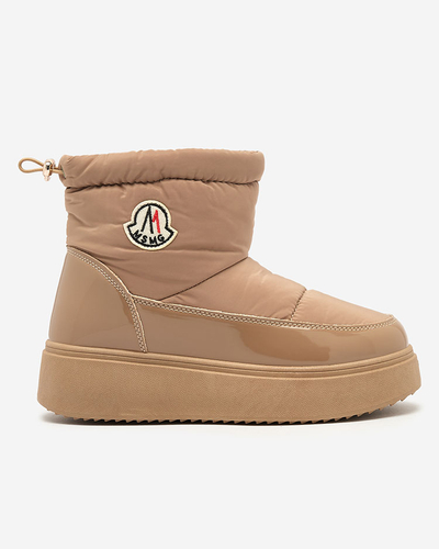 Royalfashion Women's slip-on snow boots in brown color Ademra