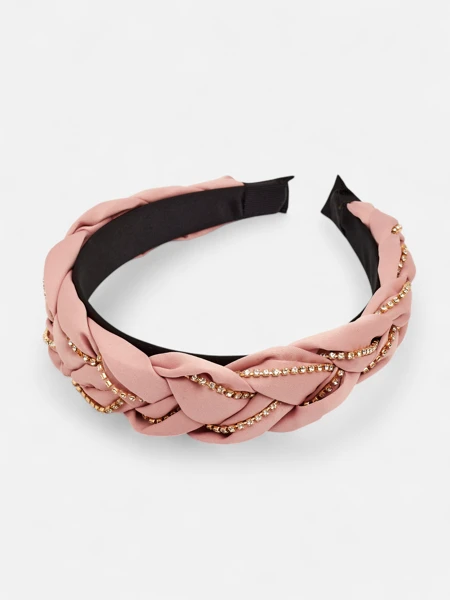 Royalfashion Tsirkoonidega kaunistatud punutud patsi kujuline peavõru