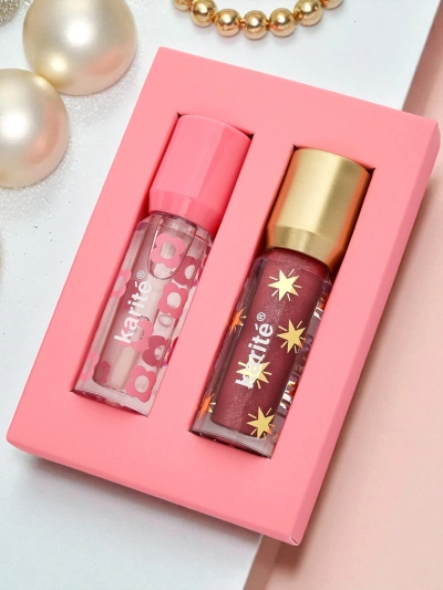 Fiercely Red 2-in-1 Glitter Lip Gloss and Clear Lip Gloss