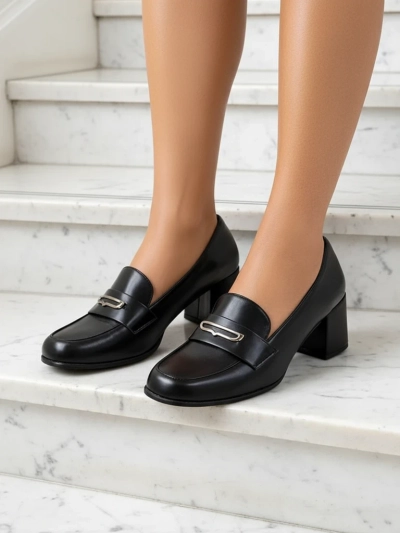 Asolo Elegante Black Block Heel