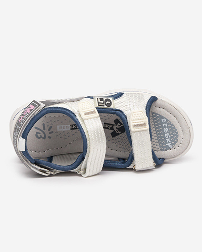 White children's sandals with Kiteks patches - Footwear