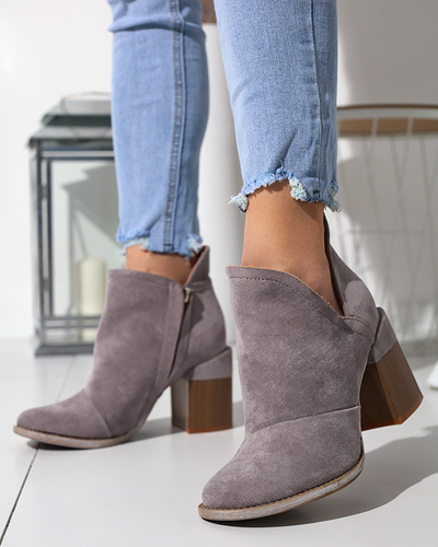 Gray women's ankle boots with Cintura cut-outs - Footwear