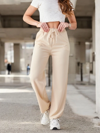 Royalfashion Simple women's trousers with a tie