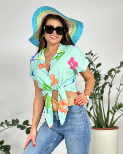 Royalfashion Naiste lühike lilleline särk