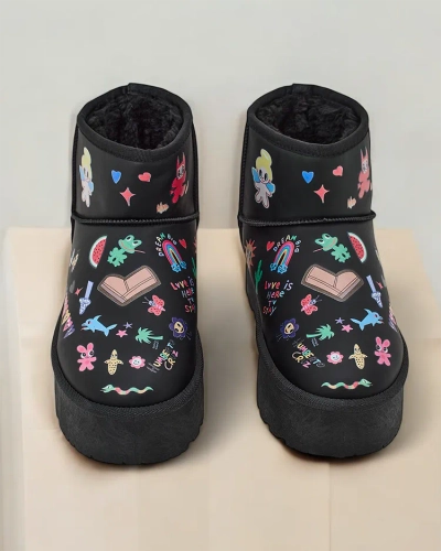 Royalfashion Stuttarsnikardalóna sko með snjóllur karlkrúna snjóþroskó með stickers Hanaga