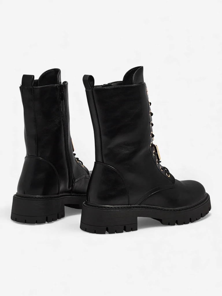 Eco-leather laced women's ankle boots Venit